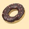 3d rendering of donut icon isolated on cleare background.