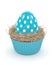 3d rendering of Easter egg in muffin nest