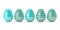 3d rendering of Easter glitter and turquoise eggs in row