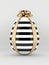 3d rendering of Easter striped egg with golden bow