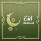 3d rendering Eid Mubarak post with hanging crescent moon on the brown background. Eid Mubarak social media post template.