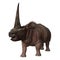 3D Rendering Elasmotherium on White