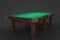 3d rendering of an empty billiard table on a dark background.