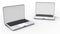 3D rendering - empty laptops on white background