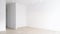 3D rendering of an empty room with decoration materials