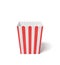 3d rendering of a empty square striped popcorn bucket in white background.