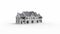 3d rendering of an english model country house mansion manor turning