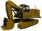 3d Rendering of an Excavator with claw retracted