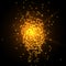 3D rendering of an explosion of gold particles