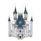 3D Rendering Fairy Tale Castle on White