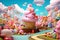 3D rendering of the fantastic colorful Candyland