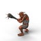3D rendering of a fantasy Troll holding a large wooden club in both hands isolated on a white background