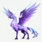 3d rendering of a fantasy winged horse on a white background Generative AI