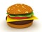 3D Rendering of fast food burger