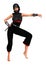 3D Rendering Female Ninja on White