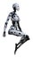 3D Rendering Female Robot on White