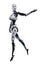 3D Rendering Female Robot on White