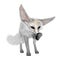 3D Rendering Fennec Fox on White