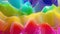 3d rendering. Festive abstract liquid rainbow color gradient background. Abstract wavy pattern on bright glossy surface