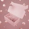 3D Rendering Festive Empty Pink Carton Packaging Box for Snack, Beauty, Skincare or Toiletries Product Display