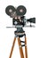 3D Rendering Filmmaker Movie Camera on White