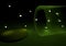 3D rendering fireflies in crystal bottle