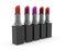 3d rendering five shades of lipstick