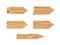 3d rendering of five wooden arrows with pointed ends on white background.
