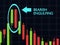 3d rendering of forex candlestick bearish engulfing pattern over