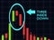 3d rendering of forex candlestick three inside down pattern