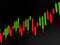 3d rendering of forex index candlestick chart over dark