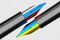 3D rendering Fountain pen Ukraine and Russia flag pattern color, Diplomacy and Press crisis war concept design illustration