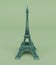 3d rendering of Front view of Eiffel Tower , 3d illustration isolated on pastel colors, minimal scene