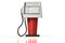 3d rendering front view of a red retro gasoline dispenser pumps