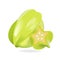 3d Rendering Fruit carambola isolated icon cartoon