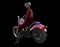 3d rendering of girl rider on motorcycle