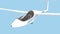 3D rendering of a glider plane isolated on blue sky background