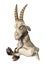 3D Rendering Goat on White