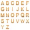 3D rendering of gold alphabet.