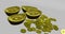 3D rendering gold bar and gold coin in chinese style has dollar sign