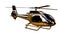 3d rendering of a golden helicopter on isolated on a white background