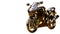 3d rendering of a golden motorcycle on isolated on a white background