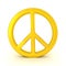 3D Rendering of golden peace symbol