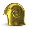 3D rendering of golden scythian helmet.