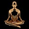 3d rendering of golden yoga lotus pose man stylized figure