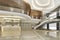 3d rendering grand luxury hotel reception hall entrance and lounge restaurant with stair