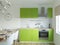 3d rendering of grass green kitchen interior design