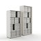 3D rendering of gray office shelves with files isolated on a white background