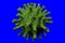 3D rendering, green coronavirus cells covid-19 influenza flowing on background with chroma key blue  screen as dangerous flu