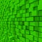 3d rendering of green cubic random level background.